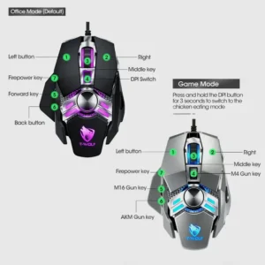 T-WOLF V10 WARRIOR SILVER RGB GAMING MOUSE